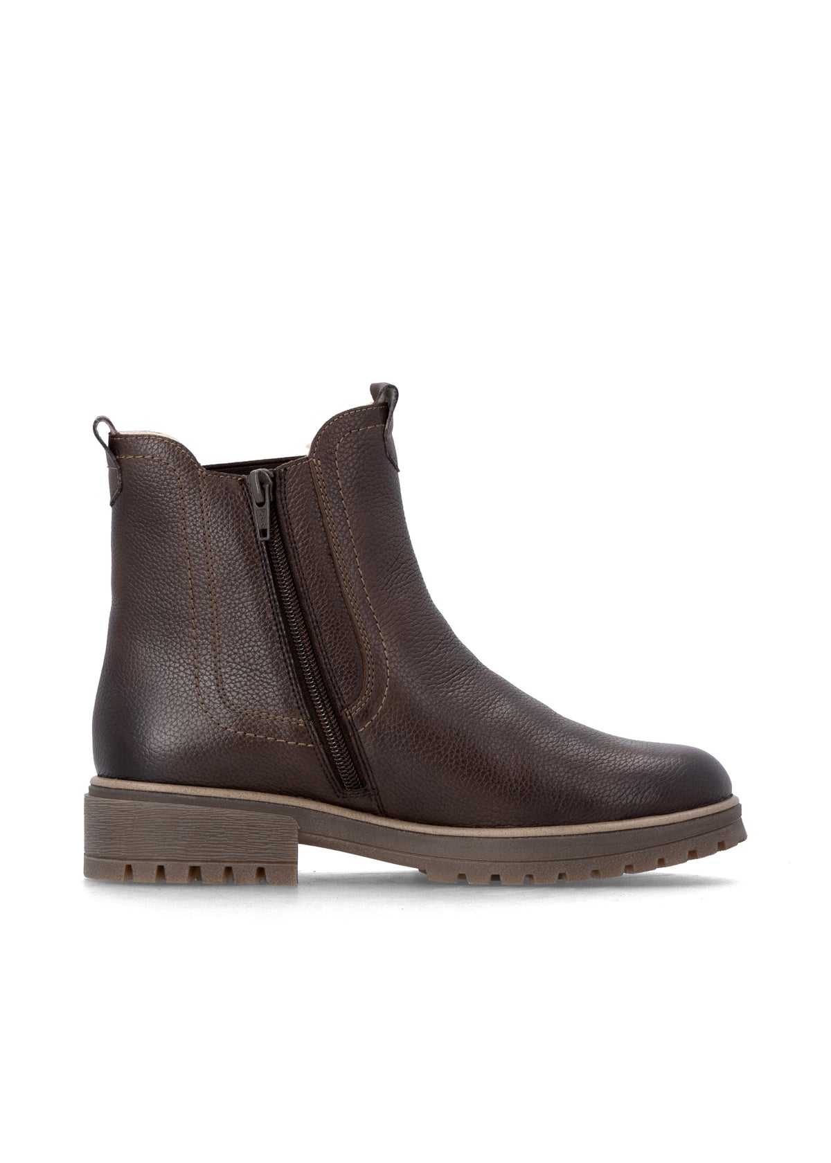 Lämpimät chelseanilkkurit kitkapohjalla - ruskea nahka, Remonte-TEX