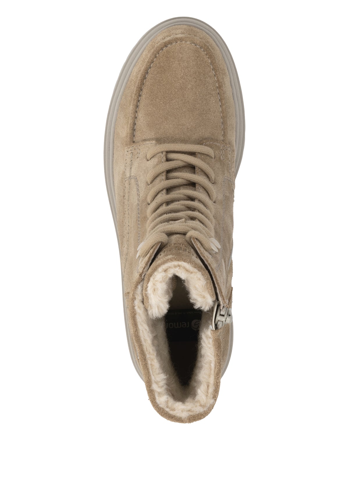 Nauhalliset talvinilkkurit kitkapohjalla - beige nahka, Remonte-TEX