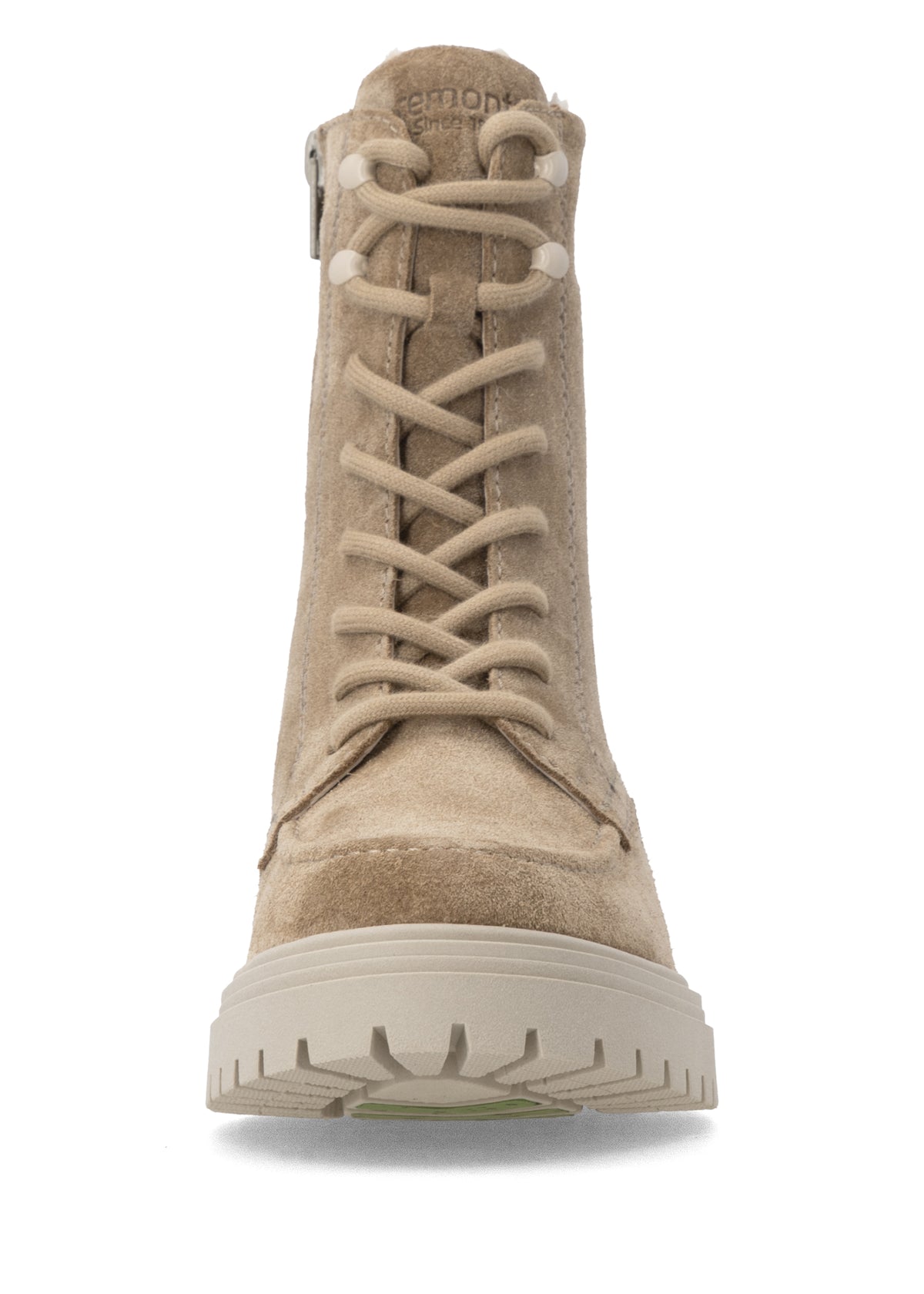 Nauhalliset talvinilkkurit kitkapohjalla - beige nahka, Remonte-TEX