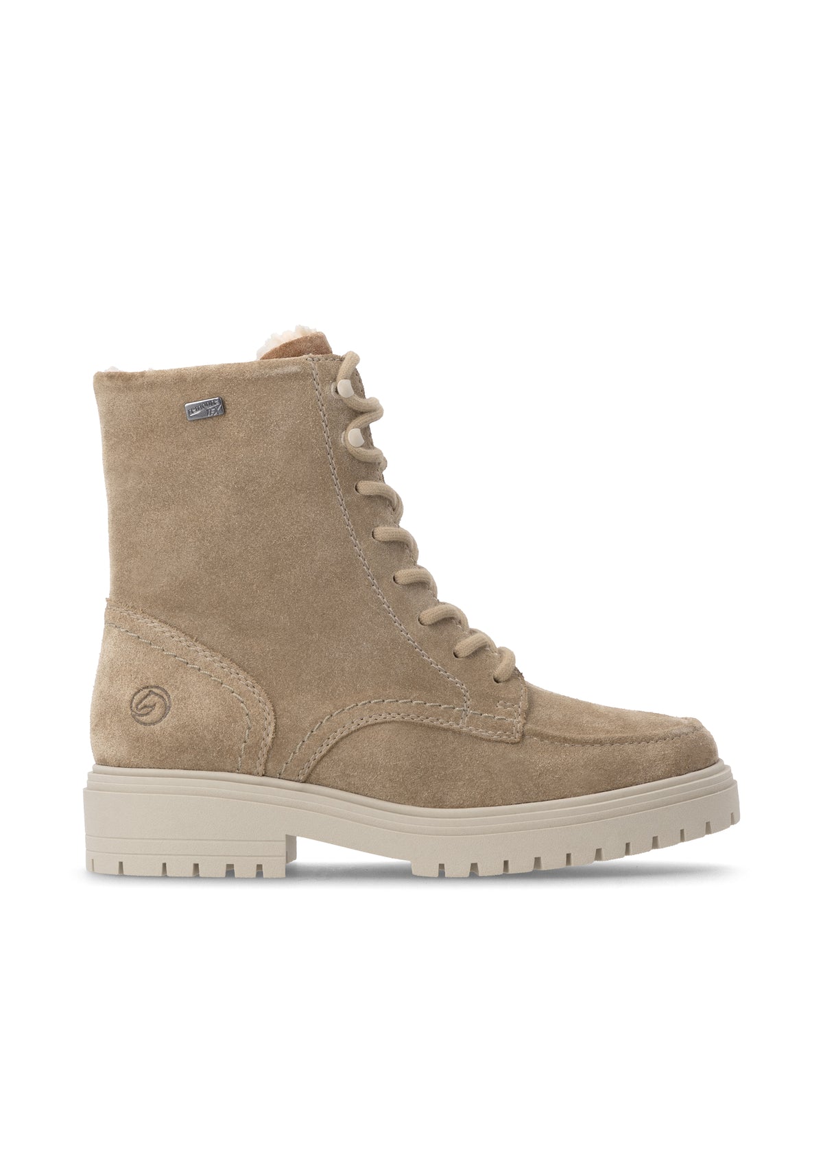 Nauhalliset talvinilkkurit kitkapohjalla - beige nahka, Remonte-TEX
