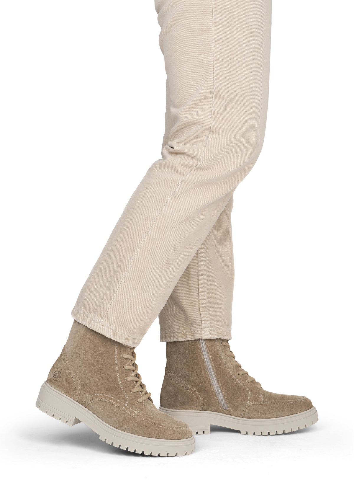 Nauhalliset talvinilkkurit kitkapohjalla - beige nahka, Remonte-TEX