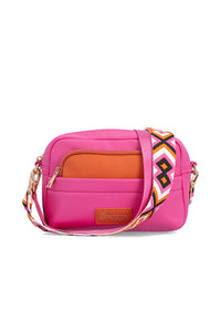 Naisten olkalaukku - pinkki, säädettävä olkahihna