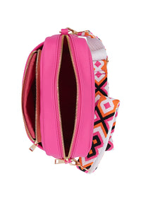 Naisten olkalaukku - pinkki, säädettävä olkahihna