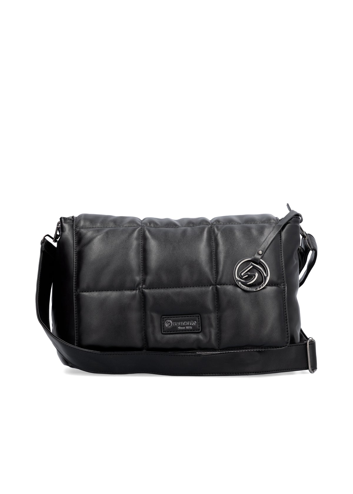 Naisten olkalaukku - musta tikkitoppa