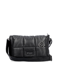 Naisten olkalaukku - musta tikkitoppa