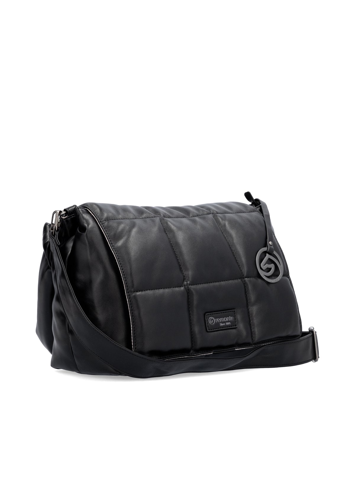 Naisten olkalaukku - musta tikkitoppa