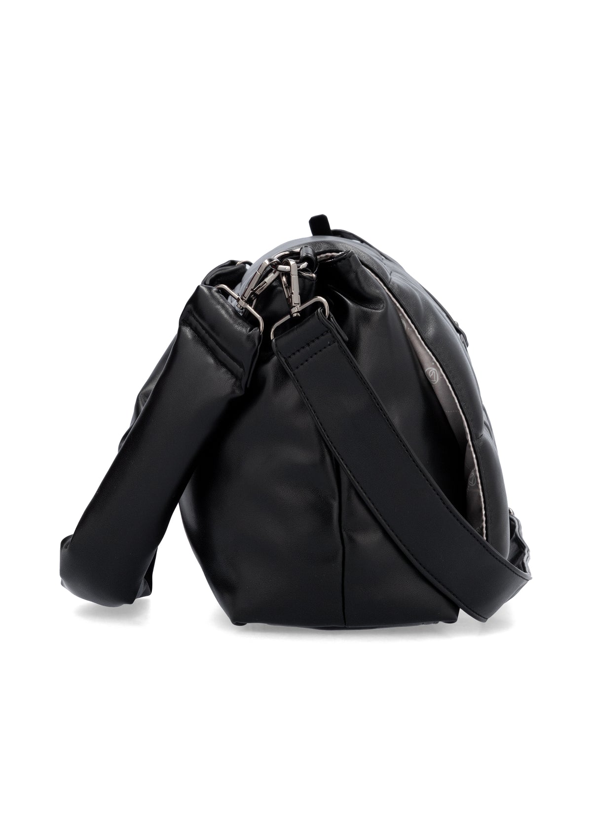 Naisten olkalaukku - musta tikkitoppa