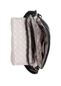 Naisten olkalaukku - musta tikkitoppa