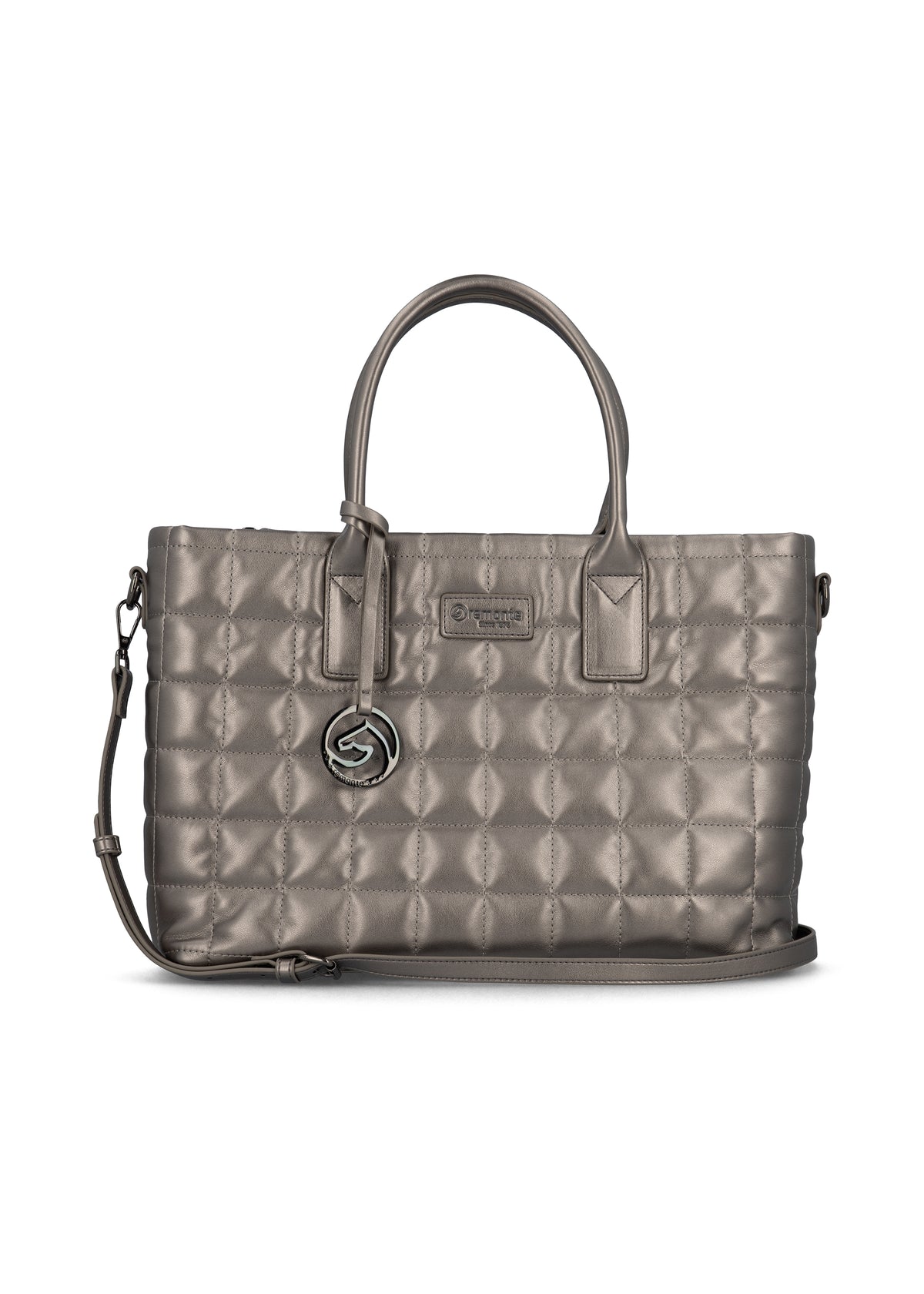 Naisten käsilaukku - platinanvärinen tikkitoppa