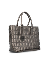 Naisten käsilaukku - platinanvärinen tikkitoppa