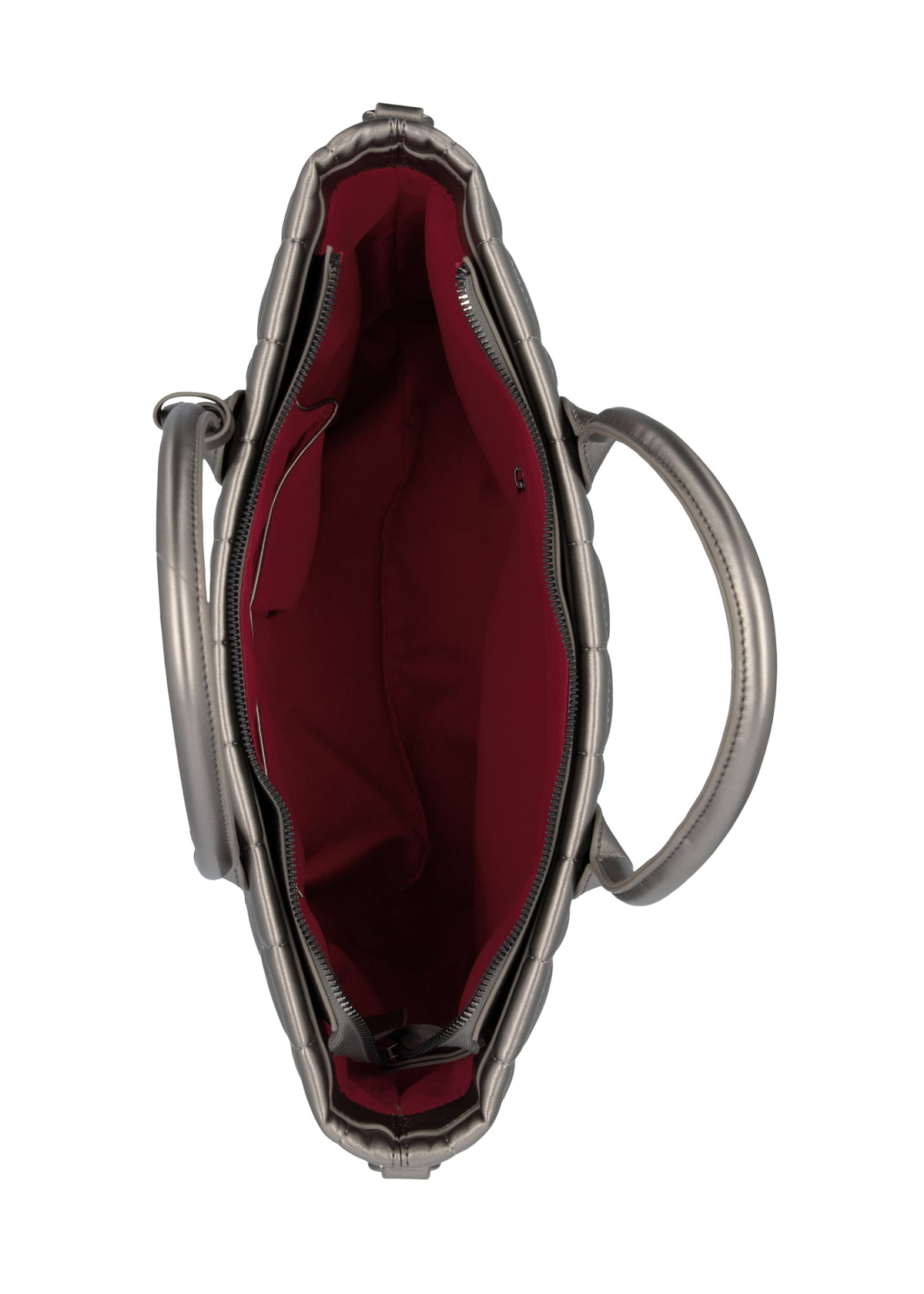 Naisten käsilaukku - platinanvärinen tikkitoppa