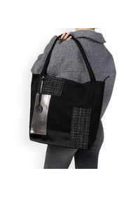 Naisten iso olkalaukku - musta shopper