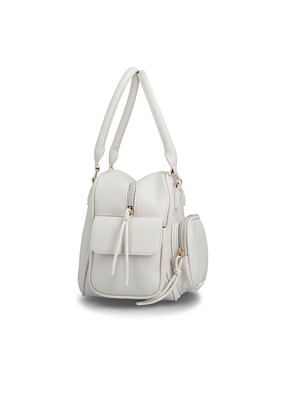 Naisten käsilaukku - kermanvaalea, useita taskuja