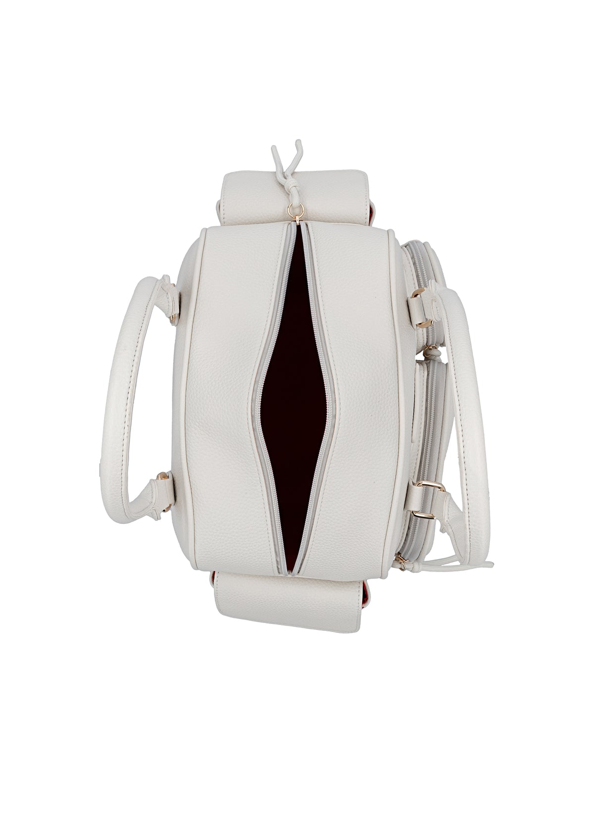 Naisten käsilaukku - kermanvaalea, useita taskuja