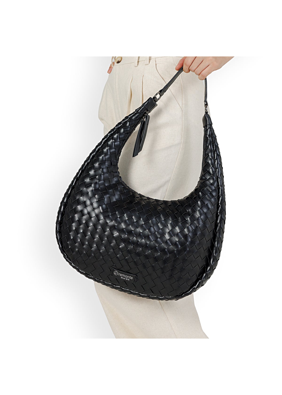 Naisten käsilaukku - musta punos