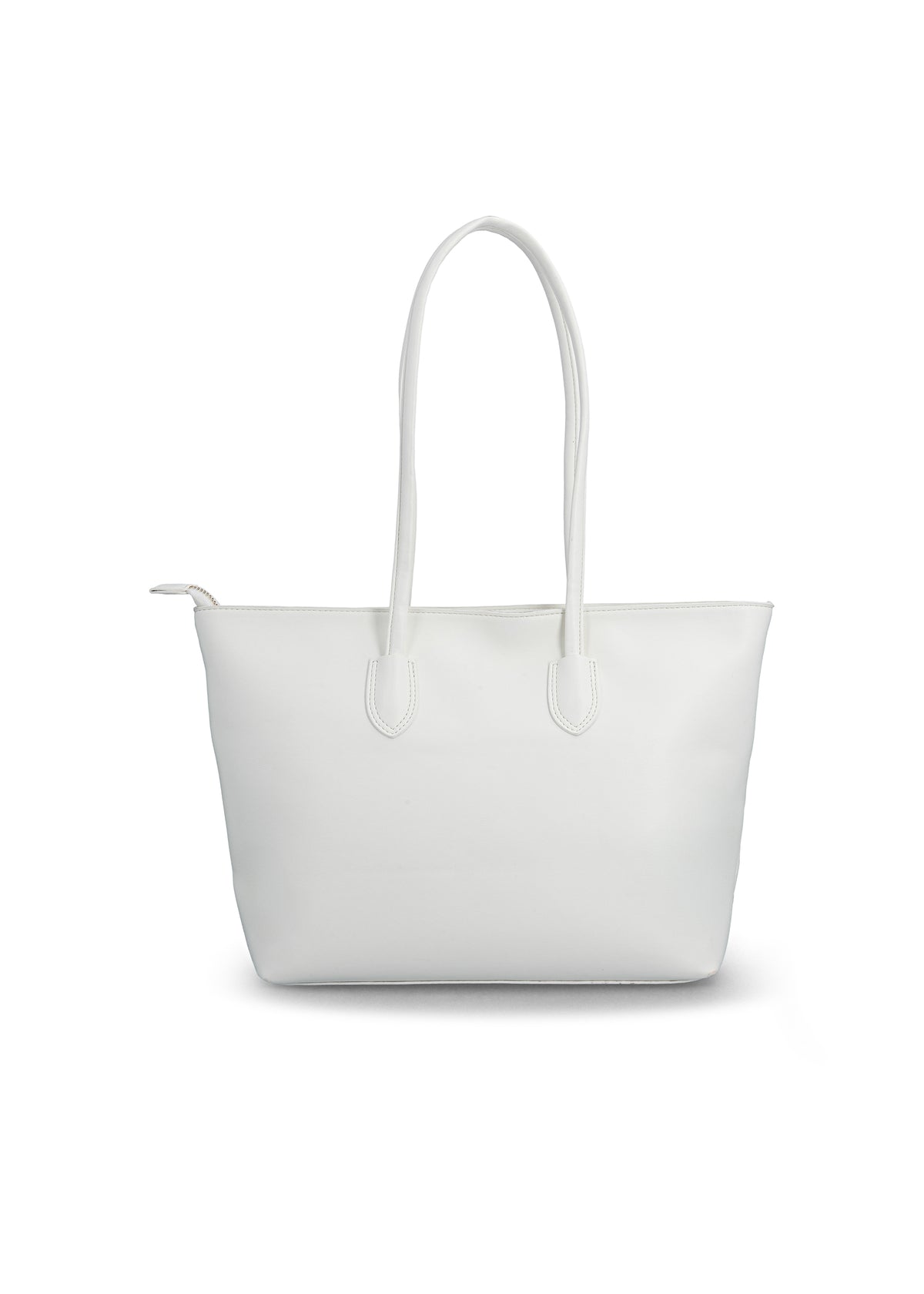 Naisten käsilaukku - valkoinen, reikäkuviointi koristeena