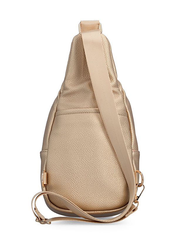 Naisten olkalaukku - kulta, crossbody