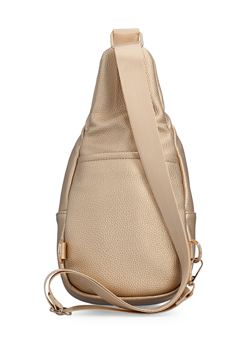 Naisten olkalaukku - kulta, crossbody