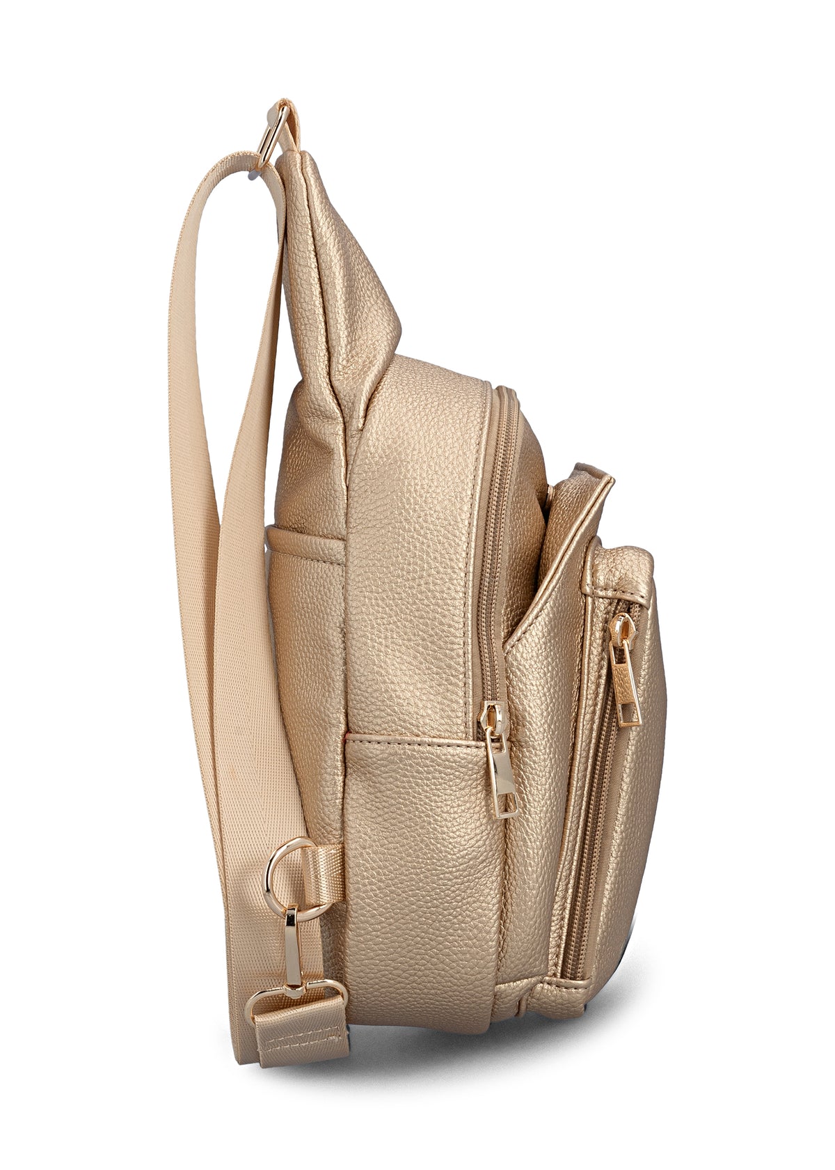 Naisten olkalaukku - kulta, crossbody