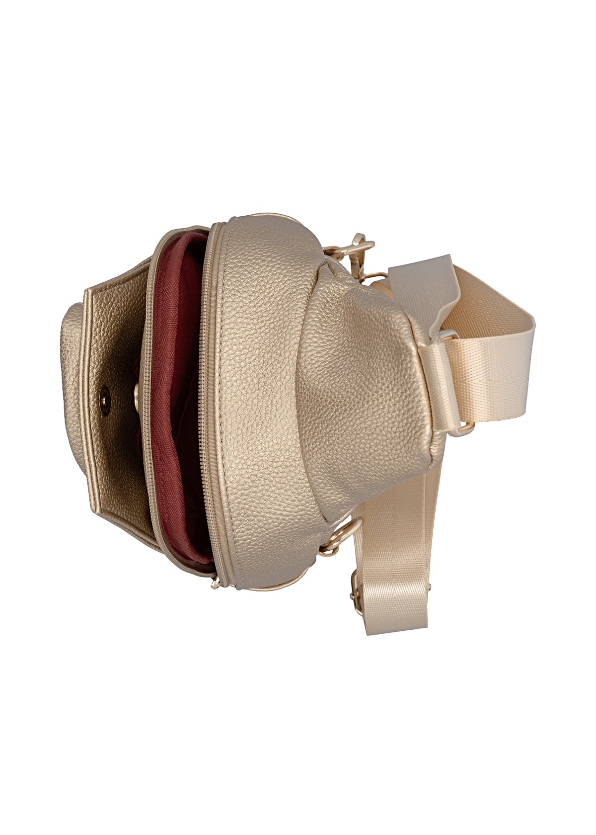 Naisten olkalaukku - kulta, crossbody