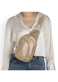 Naisten olkalaukku - kulta, crossbody