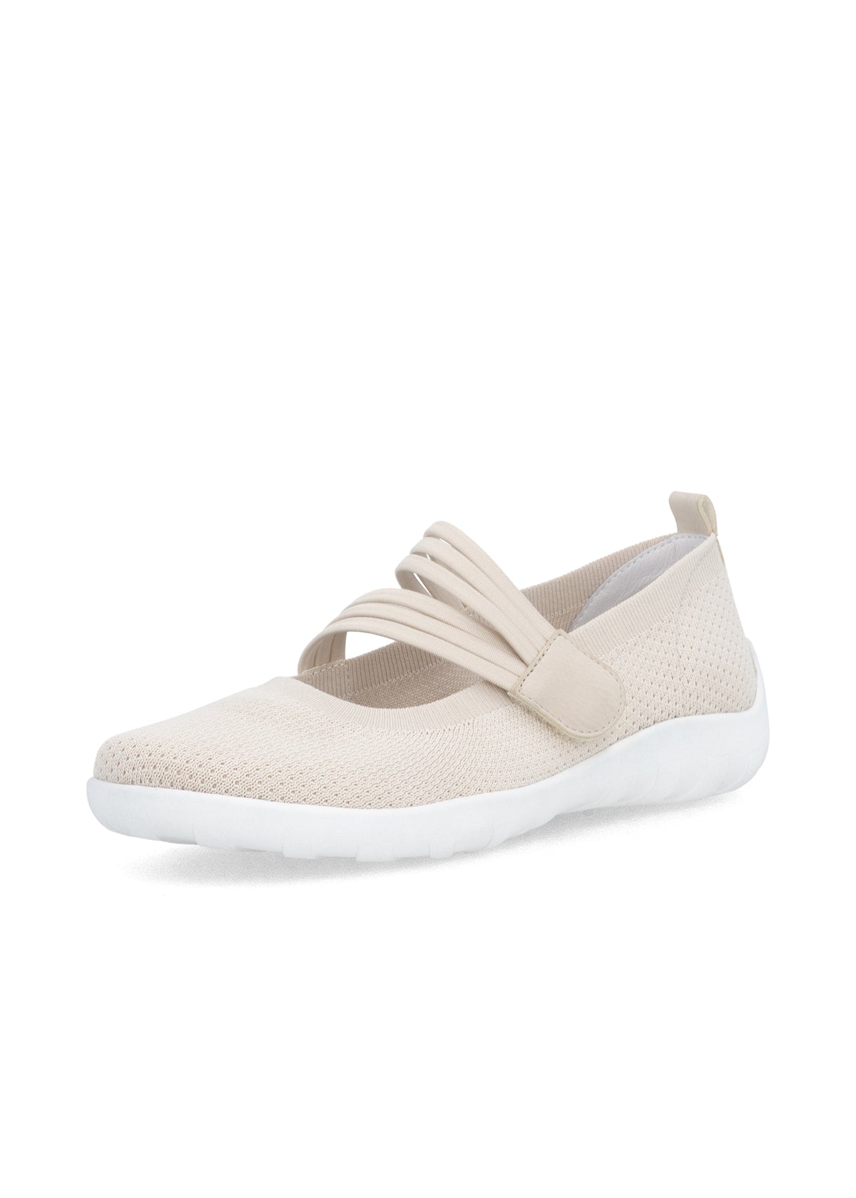 Ballerinat joustavalla tarraremmillä - beige kangas
