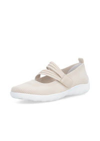 Ballerinat joustavalla tarraremmillä - beige kangas