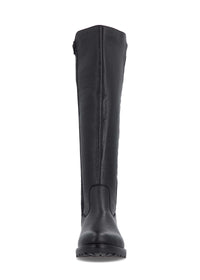 Saappaat - musta nahka, takana joustava kangas, L-XL-varsi