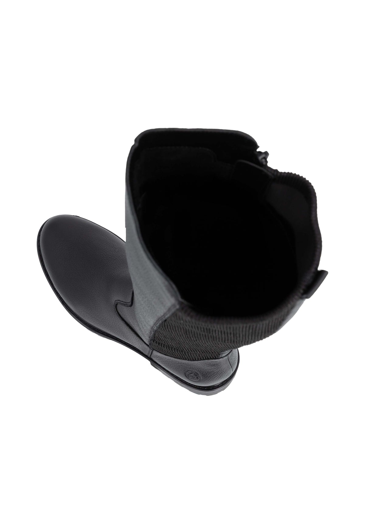 Saappaat - musta nahka, takana joustava kangas, L-XL-varsi