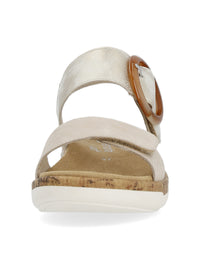 Sandaler med liten kilklack - beige, kardborreknäppning