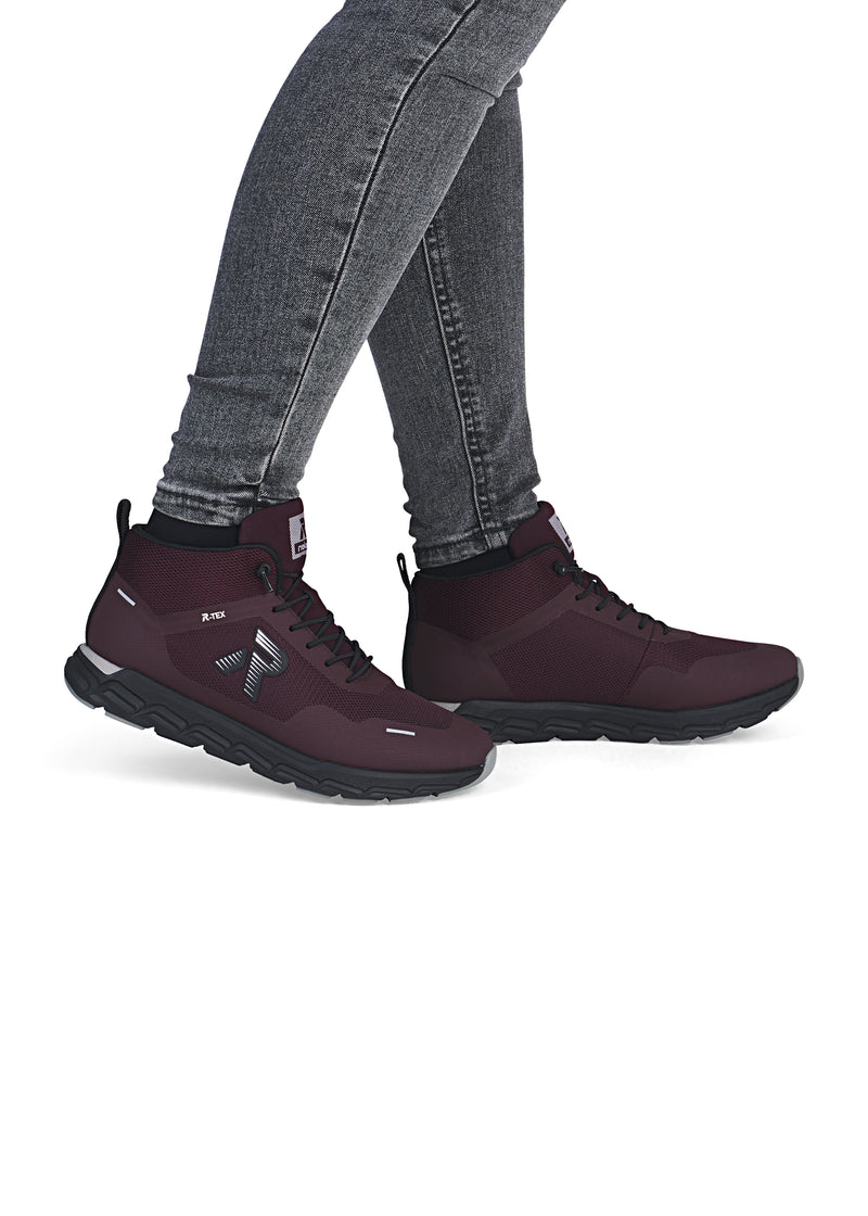 Rennot nilkkurit - tummanpunainen tekstiili, Rieker-TEX