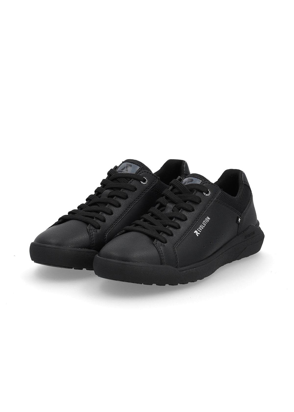 Leather sneakers - black, wider last, Rieker Evolution