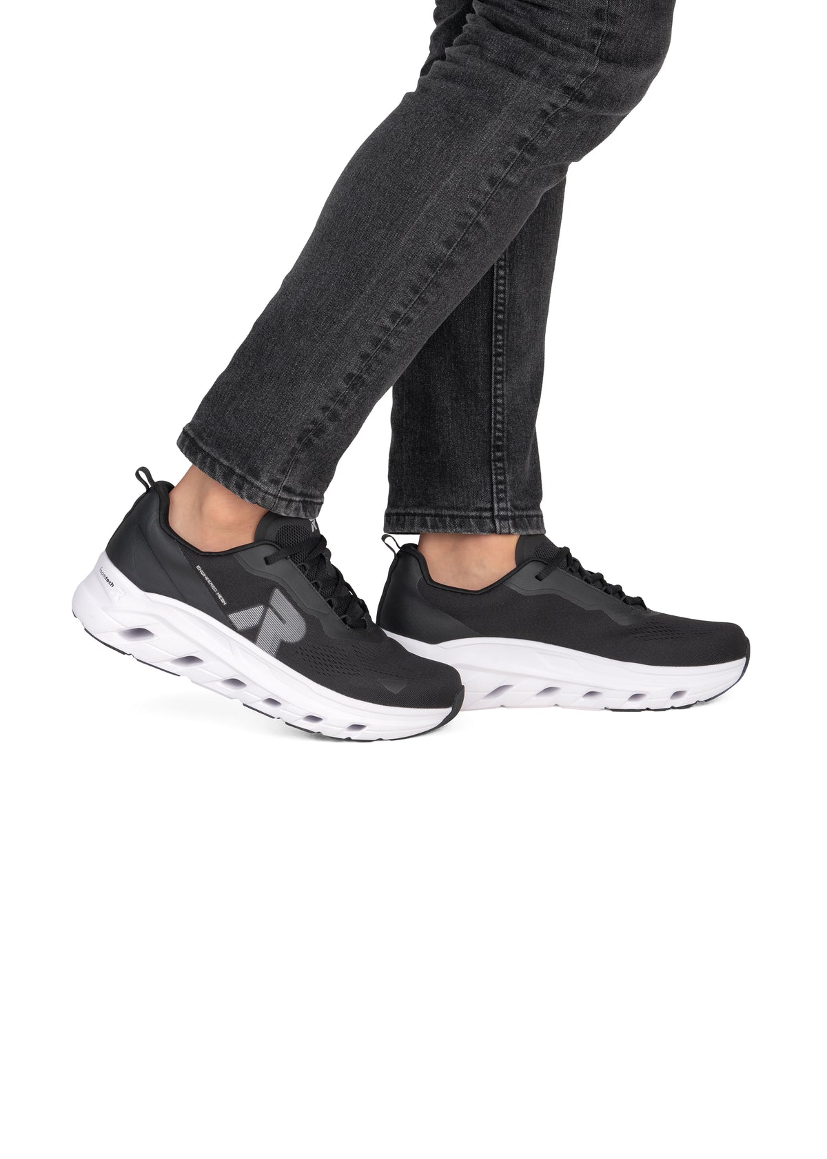 Sneakers - svart tyg, Foamtech-sula
