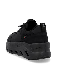 Lenkkarit paksulla pohjalla - musta tekstiili, musta pohja, Rieker-TEX