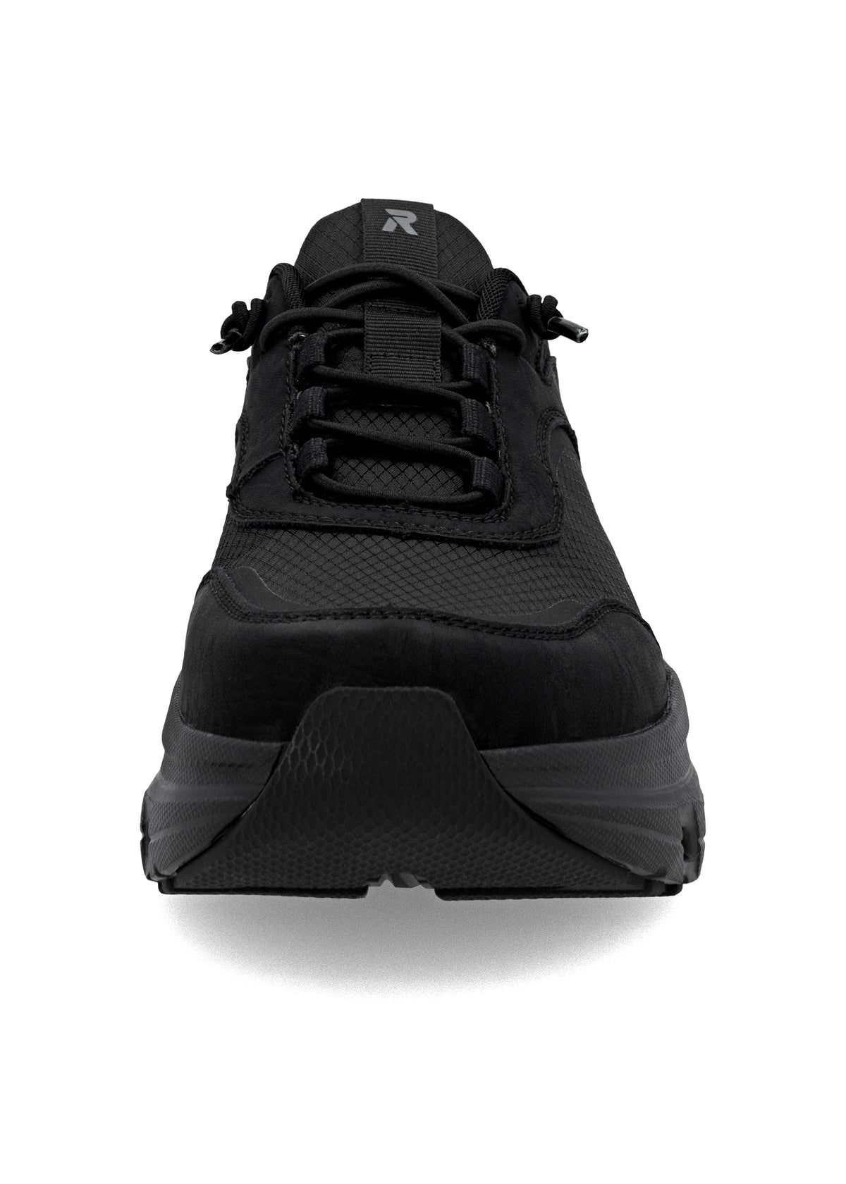 Lenkkarit paksulla pohjalla - musta tekstiili, musta pohja, Rieker-TEX