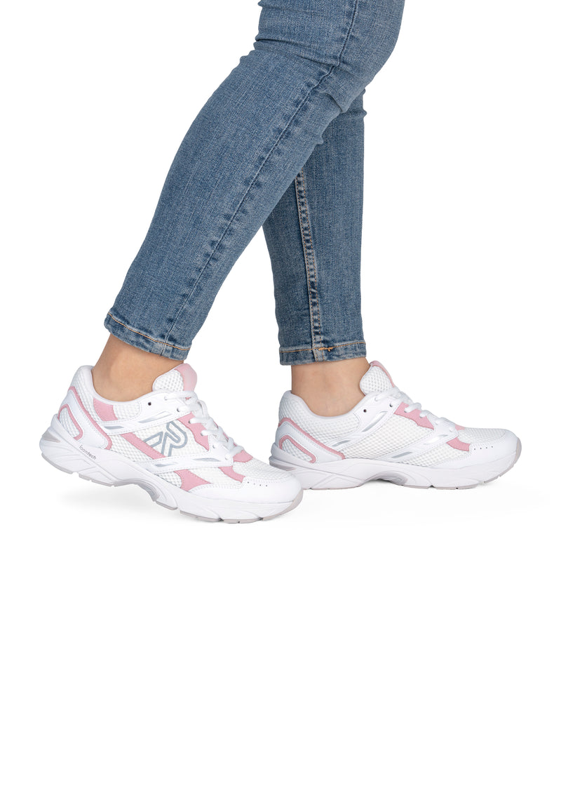 Sneakers - white, pink details, Foamtech