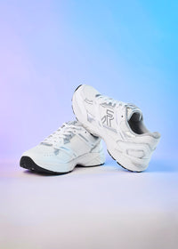 Sneakers - white, gray details, Foamtech