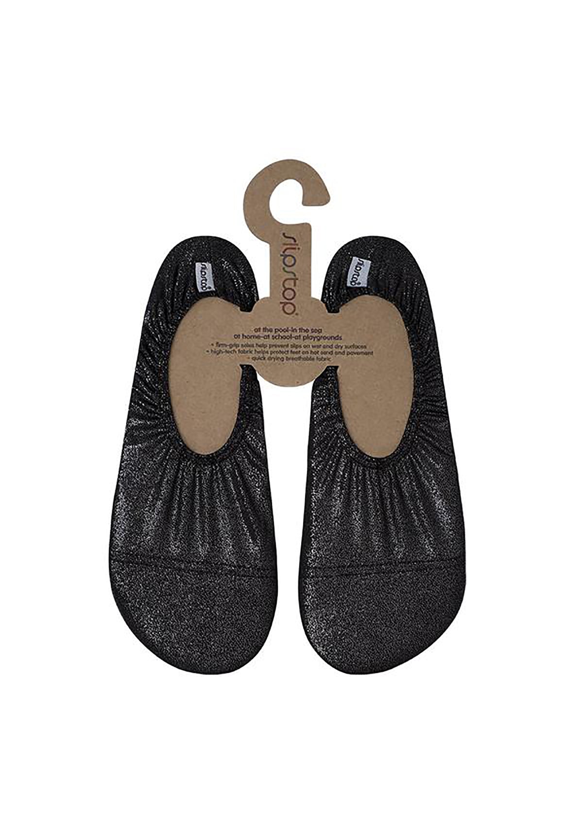 Adults' slippers - Black Gloss, shiny black