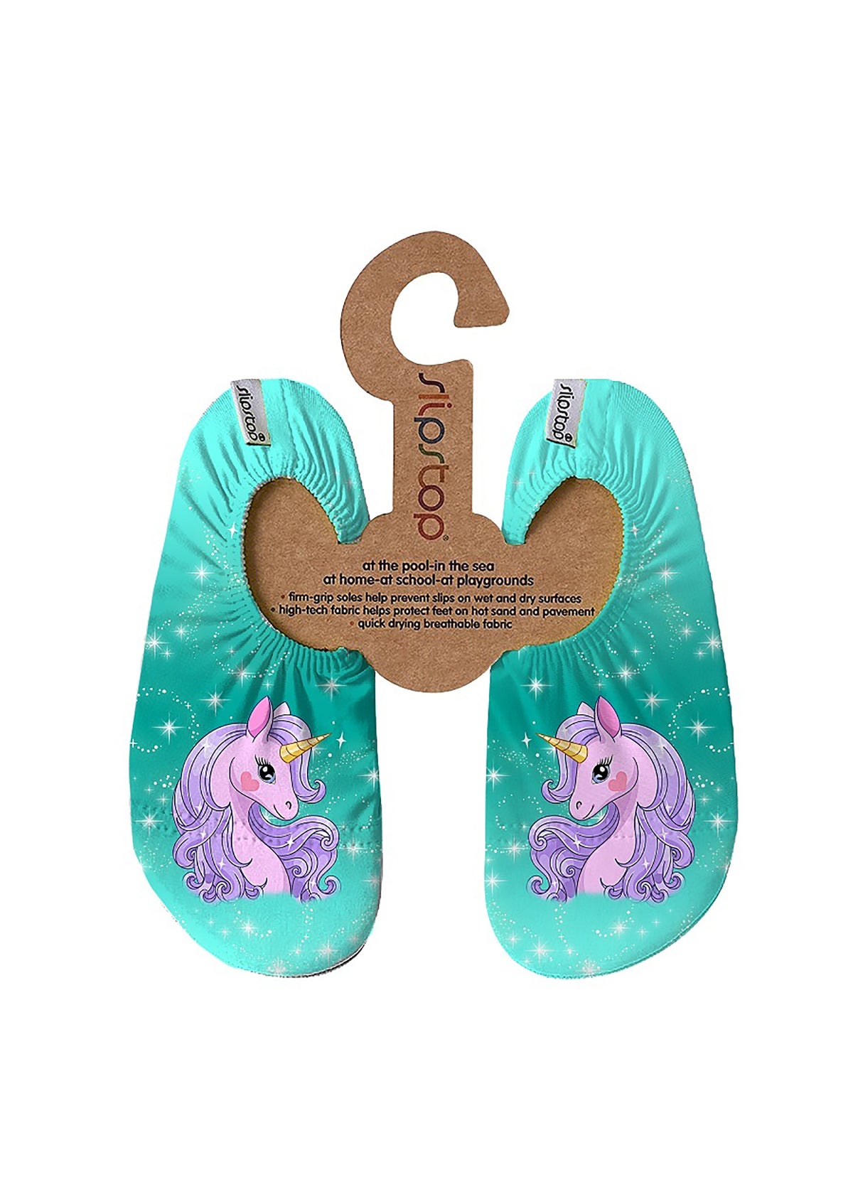Children's slippers - Bellissima, unicorn, turquoise