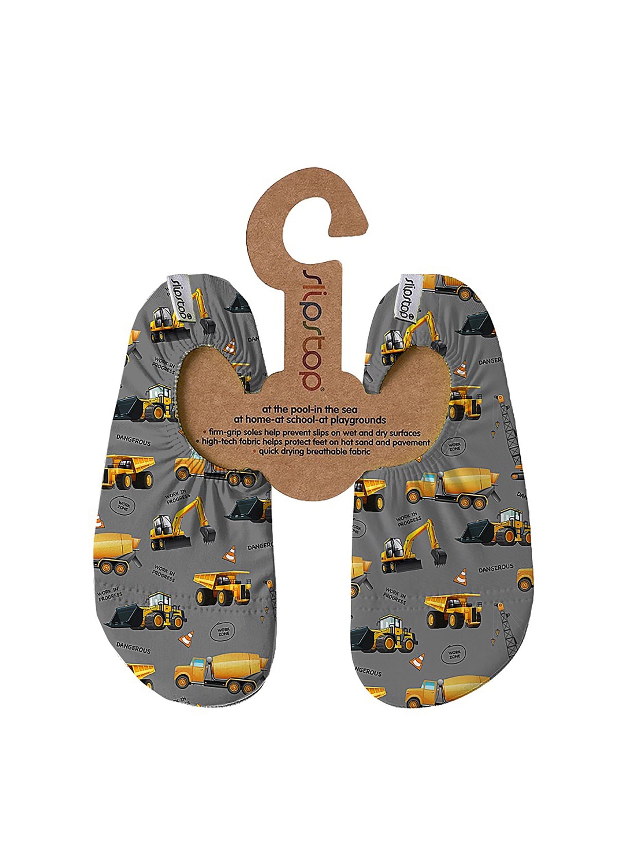 Children's slippers - Mixer, cars, gray