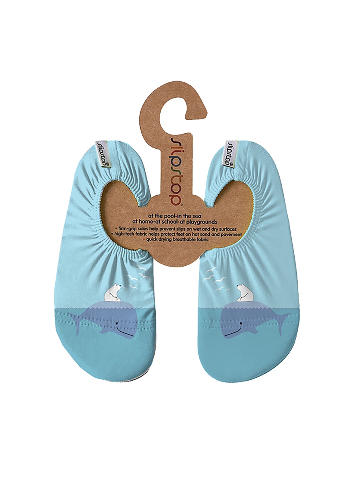 Children's slippers - Alaska, whale, light blue