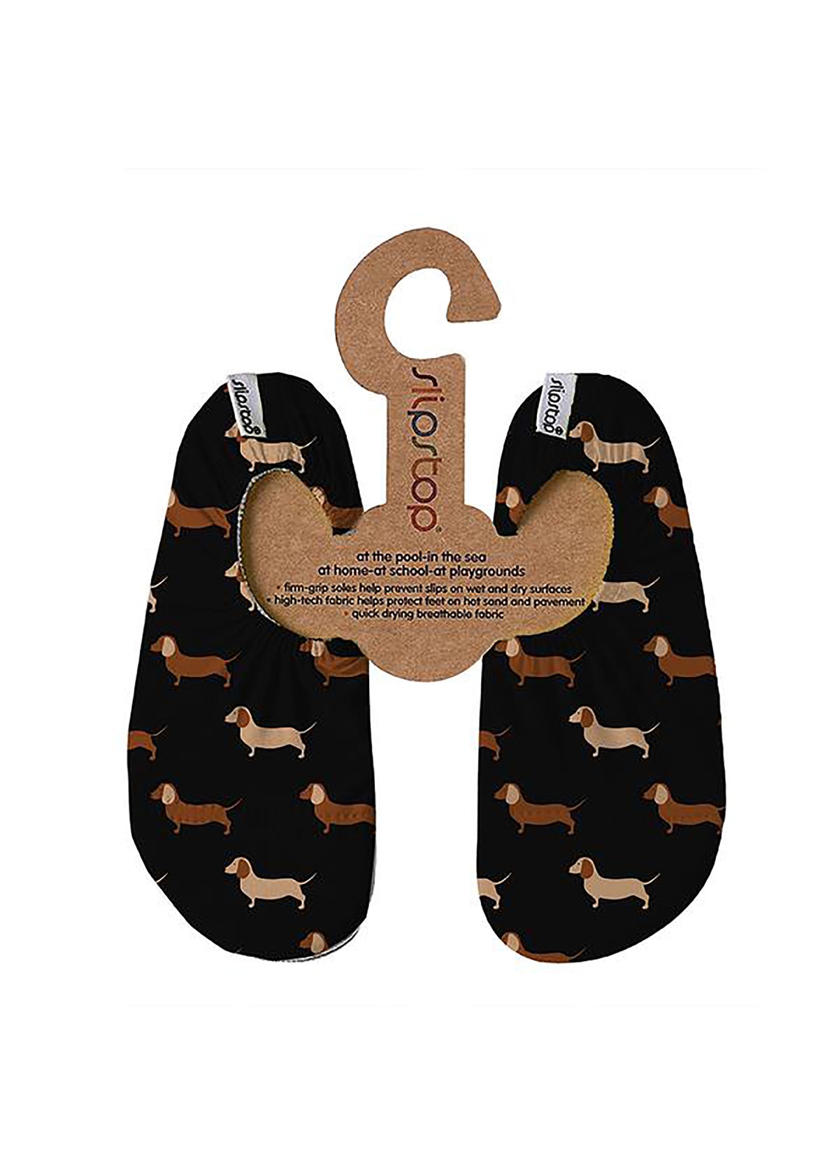 Children's slippers - Black Teckles, dachshunds