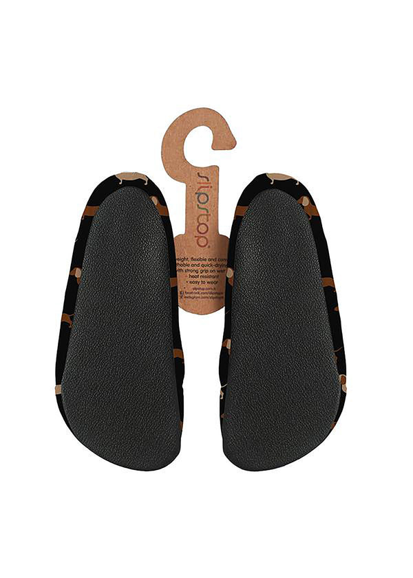 Children's slippers - Black Teckles, dachshunds