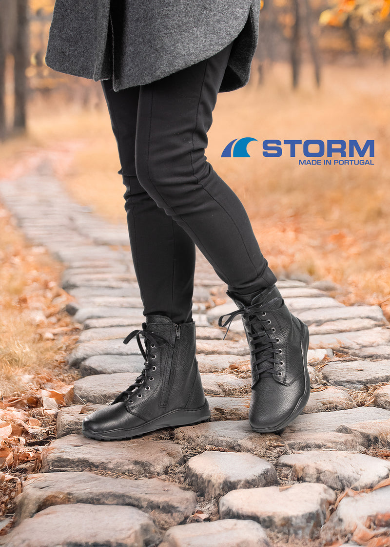 Paljasjalkakengät - Gale-talvikengät, musta nahka