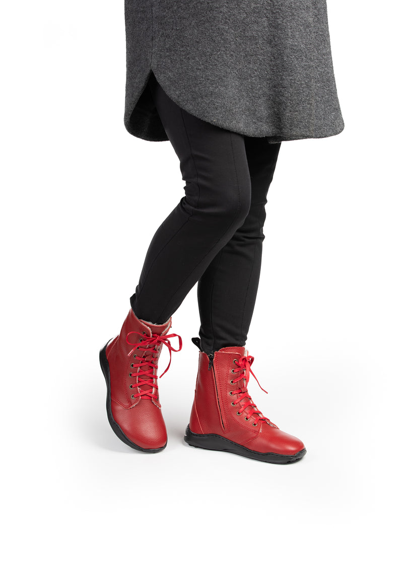 Paljasjalkakengät - Gale-talvikengät, punainen nahka