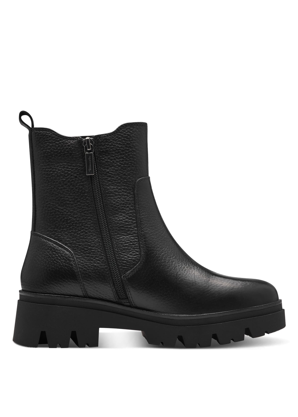 Chelsea ankelboots med tjock sula - svart lack