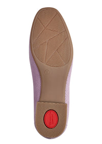 Loafers - light purple perforated leather, buckle decoration