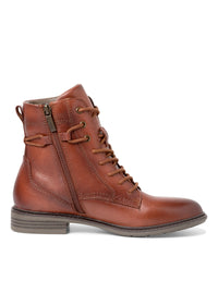 Ankle boots with a low heel - cognac brown