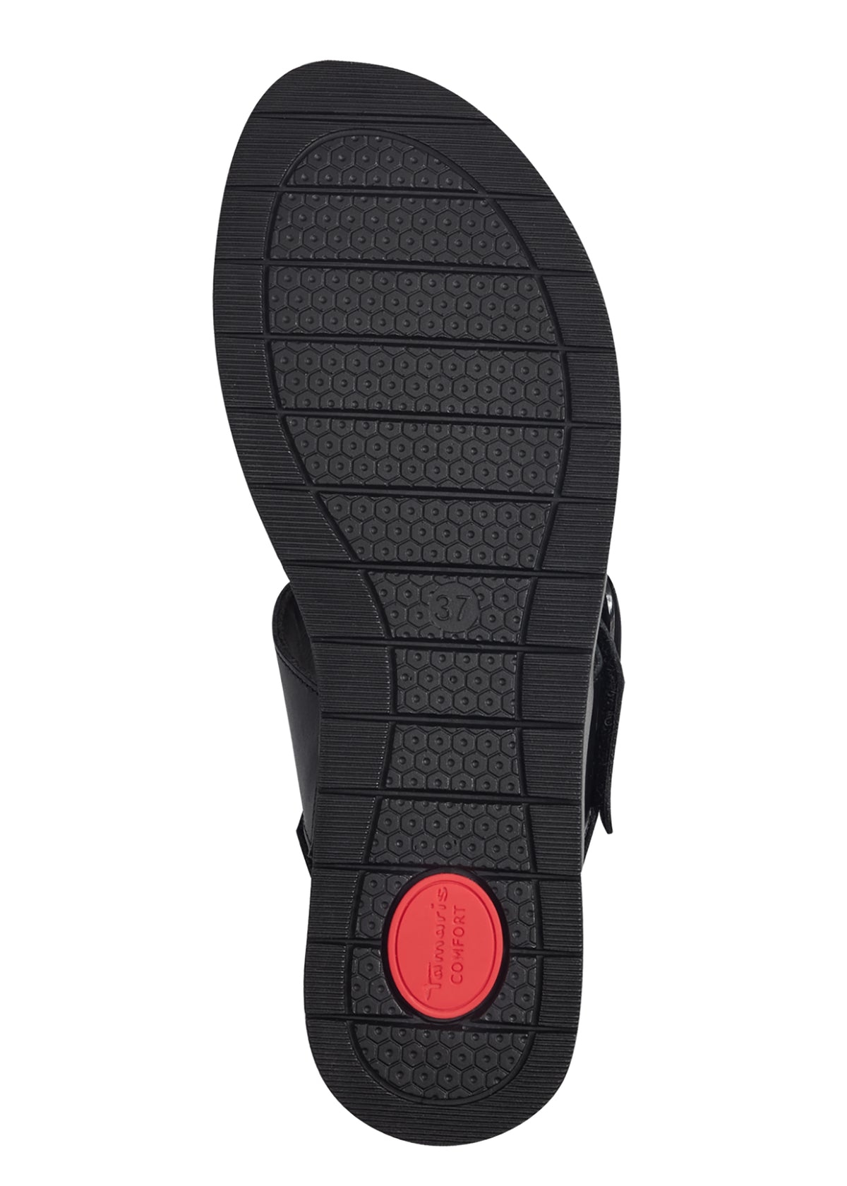 Sandaler med kilsula - svart läder, justerbara remmar