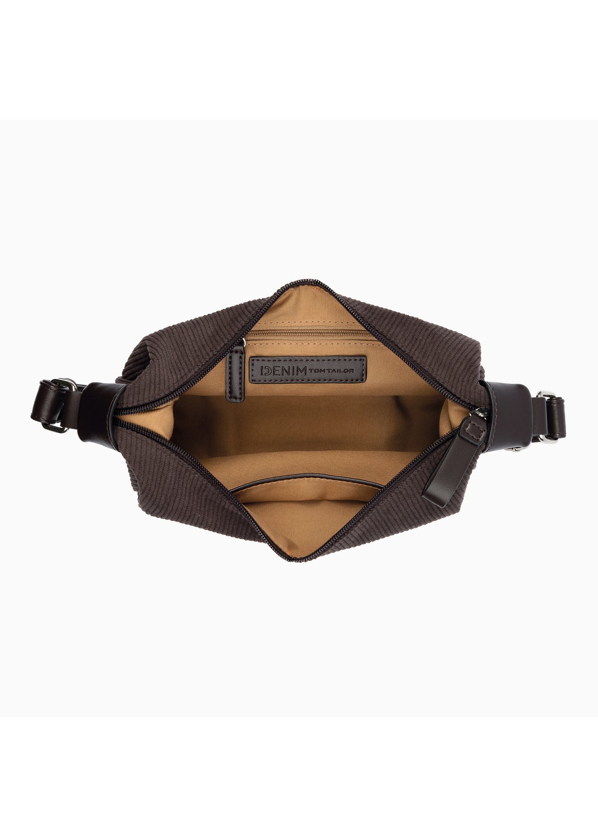 Naisten olkalaukku - tummanruskea sametti, Liriel Cross Bag